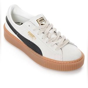 Puma shoes suede platform core whisper white puma black size 8.5 womens